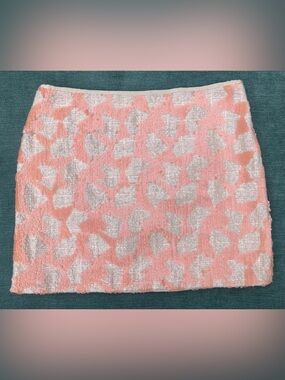 Banana Republic Peach and Cream Sequin Mini Skirt